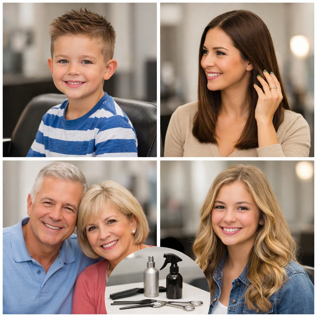 Bella's Hair Salon professional haircut services for men, women, and children in Arlington Heights